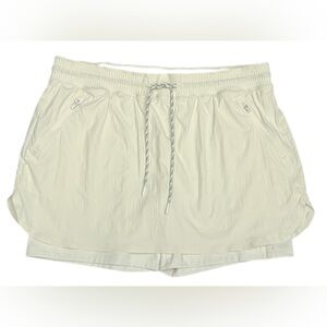 ATHLETA NWOT Women’s Trekkie Adjustable Waist Zip Pockets Cream Skort Size: 16